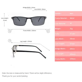 LUCIDIE 2021 New Metal UV400 Magnetni Posnetek sončna Očala Kvadratnih blagovne Znamke Oblikovalec Očala Moških Vožnjo sončna Očala Očala za Moške