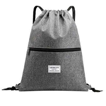 Modna unisex Oxford torba vrvico vodotesno zadrgo nahrbtnik športni potovanja na prostem vrvico nahrbtnik zadrgo šolsko torbo