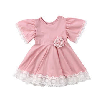 Poletje Srčkan Pageant Princesa Otroci Baby Dekleta Oblačenja Čipke Cvetlični Stranka Mini Obleka Priložnostne Sundress Velikosti 1-5T