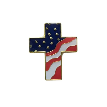 28 mm, Ameriški Narod Zastavo Križ Pin Broška za 4. julij (20pcs)