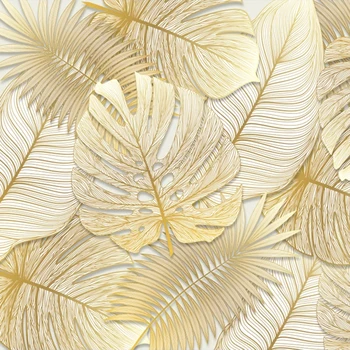 Po meri 3D Ozadje Freske Tropskega deževnega Gozda Zlati Banana Listov Photo Steno Papir Za Spalnico, dnevno Sobo v Ozadju Doma Dekor