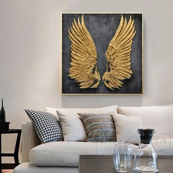 Odličen Slikar Čisto Ročno poslikano Moda Wall Art Povzetek Krila Oljna slika na Platnu Lepoto Likovne Umetnosti Krila Oljno sliko
