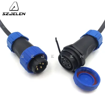 SP2110/SY2111, 6 pin 7pin 8 pin 9pin Nepremočljiva Priključek Plug & Vtičnico, LED Moč žice kabel, konektorji, IP68, trenutno 30A