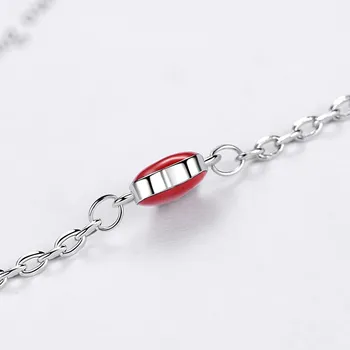 NEHZY 925 sterling srebrni nakit zapestnica visoka kakovost modnih ženska retro rdeča obliki srca zapestnica, dolžina 20 CM