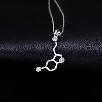 JewelryPalace 925 Sterling Srebrni Obeski Ogrlica Serotonina Molekule Dopamin Kubičnih Cirkonij Modni Obesek Ne Verige