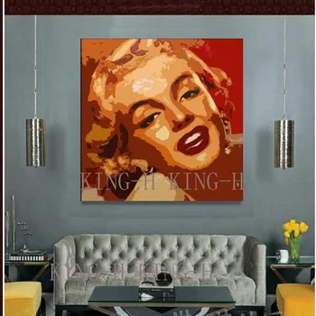 Ročno poslikano oljno sliko, da se prilagodi sliki zvezda Marilyn Monroe fotografije okrašena dvorana hotela spalnica
