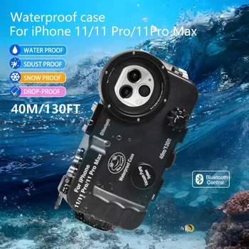 Bluetooth Podvodno Ohišje Vodotesno Ohišje Potapljanje Primeru Telefon Primeru Zajema 40m/130FT Za iPhone 11 / 11 Pro/ 11 Pro Max
