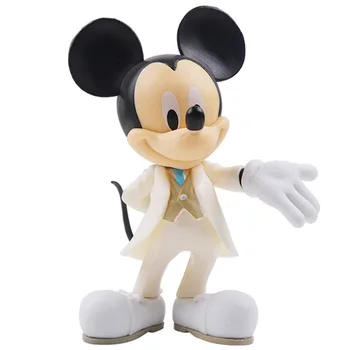 12 cm Disney Belo poročno obleko Mickey Miške Minnie Princesa Dejanje Slika Lutke Model otroci Darilo za Rojstni dan 2 kom/set
