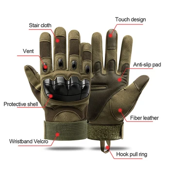 Vojaško Taktično Polno Prst Moške Rokavice Za Zaslon Na Dotik Paintball Airsoft Težko Členek Na Prostem, Plezanje, Jahanje Vojske Boj Rokavice