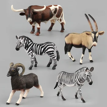 Živali Model Igrače za Otroke, Otroci Zebre Ovce Nosorogi Simulacije Ukrepov Številke Plastičnih Živalskih Figur Izobraževalne Igrače Darilo