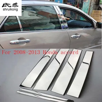 6pcs/veliko Avto styling nalepke za 2003-2007 2008-2013 Honda accord okno steber trim kluger iz nerjavečega jekla, okrasnimi bleščicami