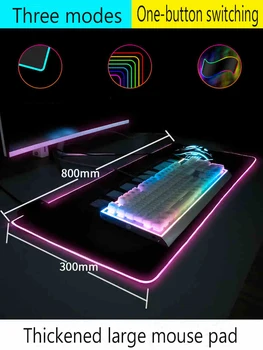 MRG XXL Mouse Pad LED Osvetlitev Ozadja RGB Gaming Mouse Pad Val Izjemno Udobje Tipkovnico Računalnika Mat po Meri