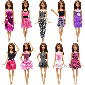 10 Kos Lutka Moda Princesa Obleko Ročno Dnevno T-majica, kratke Hlače, Oblačila za Barbie Lutka Plemenito Večerjo Stranka Obleko Pribor