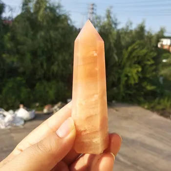 70-80 mm Oranžna Svinjina Kamen Točke Zdravljenja Kristalno Kamniti Obelisk, Za Dekoracijo Doma