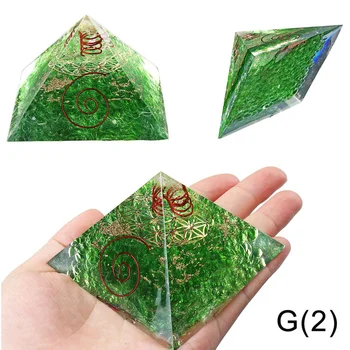 7 cm Zeleno Kristalno Piramido, Generator Energije Original Orgonski Piramida Čaker Kamen Reiki Healing Uravnoteženje Duhovno Zdravljenje