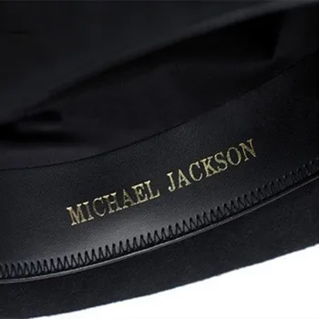 Visoka Kakovost Volnene Klobuk Avstralska Volna 1:1 Michael Jackson Koncert Ples Fedoras Classic Black Široko Roba Jazz Gospod Klobuki