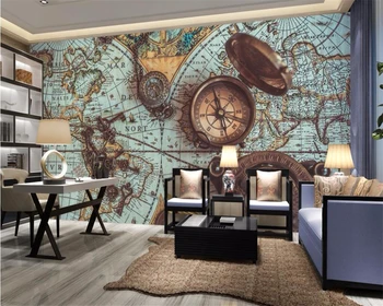Beibehang ozadje po Meri 3d dekorativno slikarstvo retro svetovni zemljevid pocket pazi v ozadju stene papirjev doma dekor de papel parede