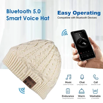 Brezžična Bluetooth Slušalka Pletene Klobuk Slušalke Zvočnik-Mic Glasbe Interkom Toplo Športna Kapa