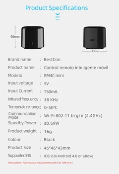 Broadlink RM4C Mini WiFi IR EU/ZDA/AU/UK Univerzalni Daljinski Krmilnik con Pametni Dom Deluje Z Alexa Amazon, Google Doma IFTTT