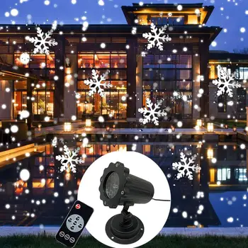 Božič Snežinka Lasersko Svetlobo Sneženja Projektor IP65 Gibljejo Sneg Prostem Vrt Laserski Projektor Lučka Za Novo Leto Stranka dekor