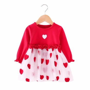 Baby Dekleta Oblačenja za otroška Oblačila Srčkan Otroci Rdeče Risanka Emboridery Očesa Obleke