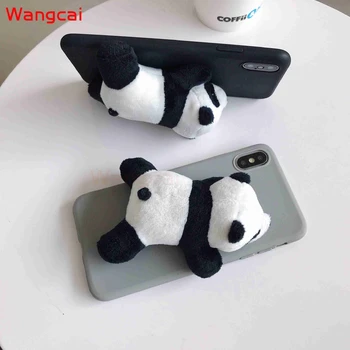 3D Srčkan Plišastih Igrač Panda Primeru Telefon Za iphone 12 11 Pro 12mini XS Max XR X 8 7 6S 6 Plus 5 5S SE 2020 Candy Barve Silikonski Pokrov