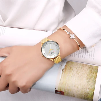 Top blagovne Znamke CURREN Ženske ročne Ure Ženske Japonski Luksuzno ročno uro Quartz Ultra-tanek Moda Nepremočljiva Watch Ura Reloj Mujer