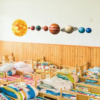 Solarni sistem planetov stenske nalepke za otroke, soba, dnevna soba Stenski dekor vinilna doma dekor baby otroci soba stenski dekor