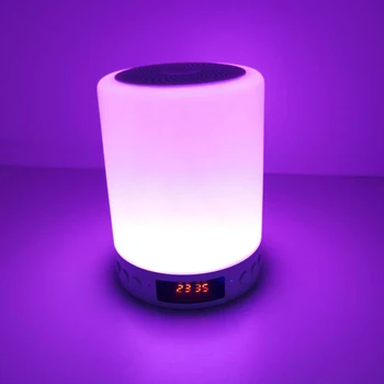 Alarm Ure LED Tabela Nočna Svetilka na Dotik Zatemniti Brezžični Bluetooth Zvočnik Digitalni Alarm USB Polnilne Noč Svetlobe Darilo