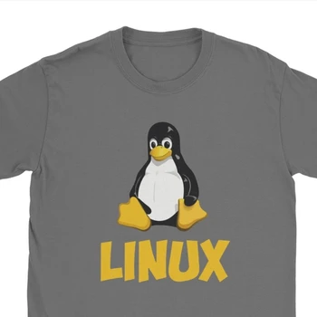 Moški Vrhovi T Srajce Linux Tux Pingvin Logotip Prosti Čas Tee Shirt Računalniški Programer Razvijalec Geek Nerd T Srajce