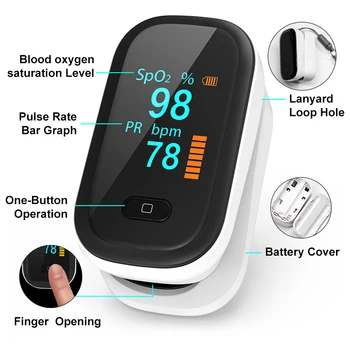 OLED Oxymeter Krvi Kisik Nasičenost Meter Doma SPO2 Impulz Oximeter Srčnega utripa Prst Oximeter pulsioximetro dedo