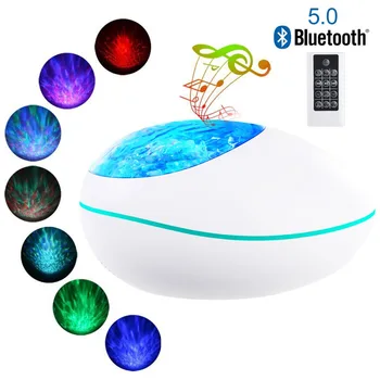 Bluetooth 5.0 12 LED Daljinski upravljalnik Noč Svetlobni Projektor Z Vgrajeno Predvajalnik Nastavljiv 8 Razsvetljavo Načini Za Dom Dekor