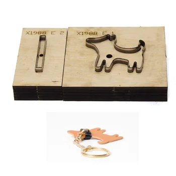 DIY usnje obrti pes obliko Ključnih Verige die rezanje nož plesni roko udarec orodje key ring viseči okras