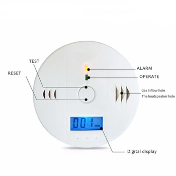 CO je Plin Senzor, Detektor Ogljikovega Monoksida Zastrupitev Alarm Detektor LCD Fotoelektrično Neodvisni 85dB Opozorilo Visoko Občutljiv Sam