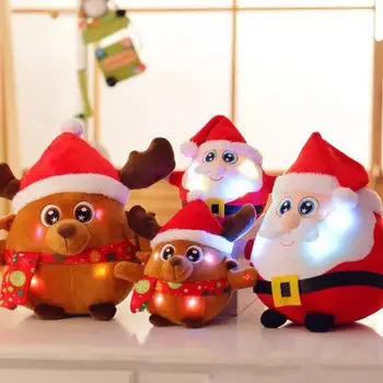 Božični Okraski, Žareče Santa Claus Pisane LED Lutka Božič Luči Dekor 25 CM