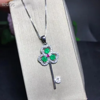 Klasične naravnih smaragdno ogrlico, royal slog, svetovno znani gem, dobra kvaliteta, nizka cena, srebro 925.