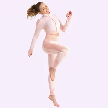 Brezšivne zadrgo joga obleko obleko, ženske pletene hip elastična stretch hlače šport joga obleko