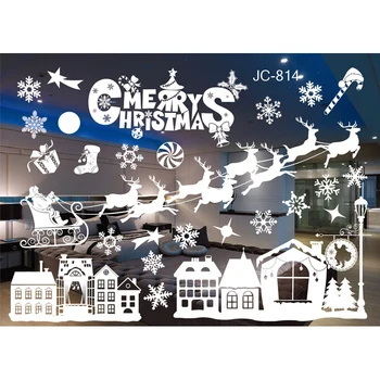 Vesel Božič Okno nalepke Santa Claus Dekorativne Stenske Nalepke Doma Dekor Spalnica, Dnevna Soba Izmenljive Bele Nalepke