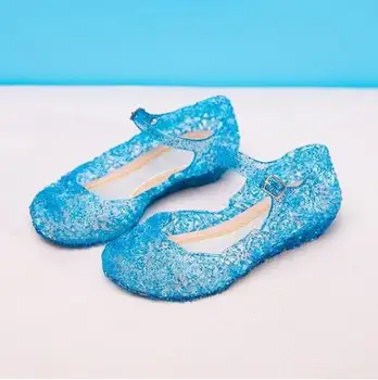 Disney pomlad in poletje elsa princesa sandali zamrznjenih kristalov otroški sandali copate nepremočljiva so odporni na obrabo, čevlji pvc