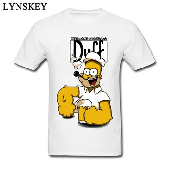 Strip Homer Duff Men je Smešno, Tee Majica iz Risank Anime Tiskanja Darilo T-shirt Kratek Rokav Skupine po Meri