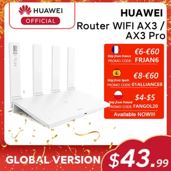 Globalna Različica Huawei Usmerjevalnik AX3 Wi-Fi 6 Plus 2,4 GHz&5GHz Dual Core 3000Mbps Brezžičnega omrežja Wi-Fi Usmerjevalnik AX3