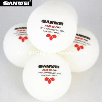 120 kroglice SANWEI Namizni Tenis Žogo 3-star ABS 40+ PRO seamed Novega materiala, plastične poli ITTF Odobrene ping pong tenis de mesa