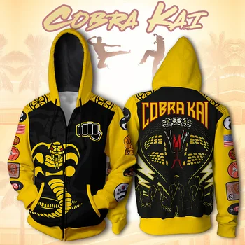 Karate Kid Cobra Kai Suknjič Hoodie 3D Tiskanja Animacija Oblačila Cosplay Plašč Hooded Majica Kostum Vrhovi Tee Hlače Cosplay