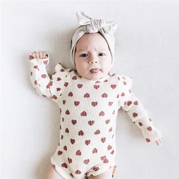 Ljubek Dolg Rokav Baby Bodysuit Novorojenega Dojenčka Baby Dekle Igralne Obleke Ruffles Bebe Bodysuits Jeseni Leotard Vrhovi Otroci Oblačila