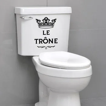 Francoski Nalepke Le Trone WC Vinil vinilna Wc Wall Decor Art Ozadje Plakat Doma Dekor Hiša Dekoracijo 24 cm x 35 cm