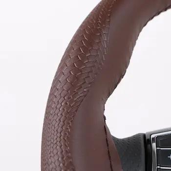 Univerzalni pravega usnja avto volan kritje kača kožo vzorec cowhide volan-kolo zaviti pletenic z iglo, nit X9