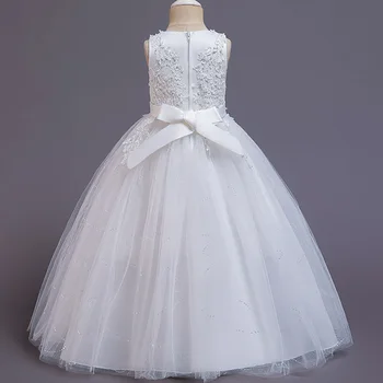 2020 Poletje Bela Družico Dekle Elegantno Obleko Otroci Obleke Za Dekleta, Otroci, Osebe In Poročna Obleka Dolgo Princesa Obleko