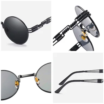 YOOSKE Steampunk sončna Očala Moških Kovinski Zaviti Krog Očala Ženske blagovne Znamke Oblikovalec Odtenki Steampunk Očala Visoke Kakovosti UV400