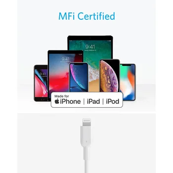 IPhone 12 Kabel Polnilnika, Anker USB C do Strela Kabla [3 m Apple MFi Certified] Vodih II za iPhone 12 serije
