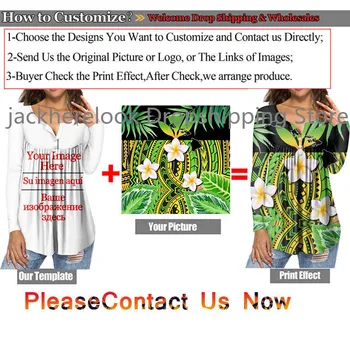 Jackherelook Priložnostne Majice Z Dolgimi Rokavi Ženske Tunika Bluzo Samoa Hibiscus Polinezijski Tatoo Blagovno Znamko Design Ženski Zgornji Deli Oblačil Plus Velikost